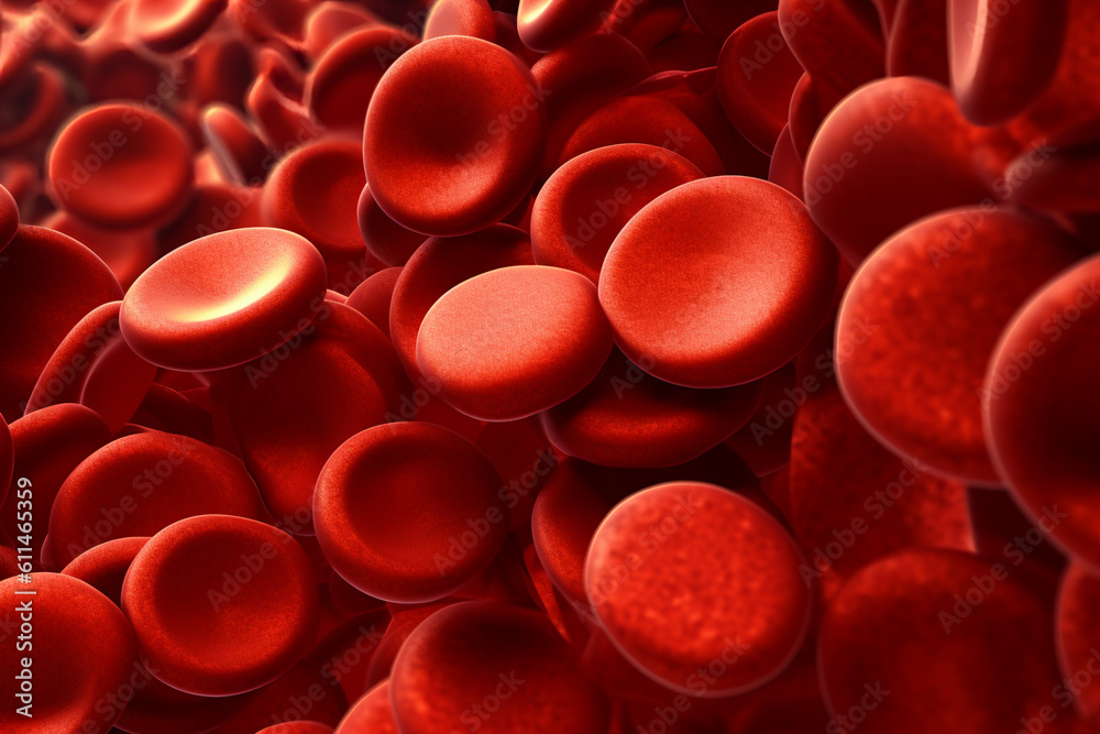 close up texture of blood cells molecules created with AI generative tools close up texture of blood cells molecules created with AI generative tools