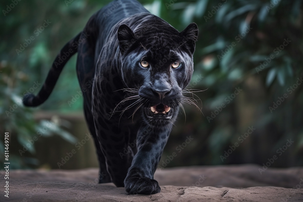 Black panther in the jungle Generative Ai Black panther in the jungle Generative Ai