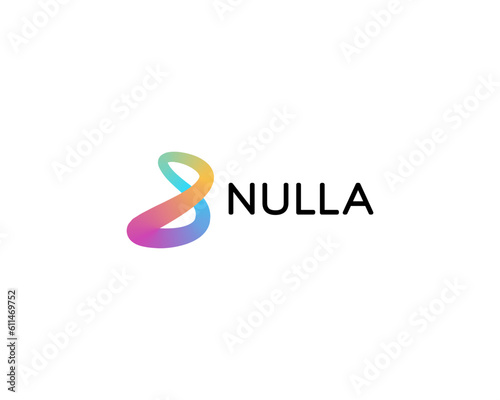 Abstract logo. Gradient wave loop logotype. Unusual number 8 infinity sign. Vector illustration.