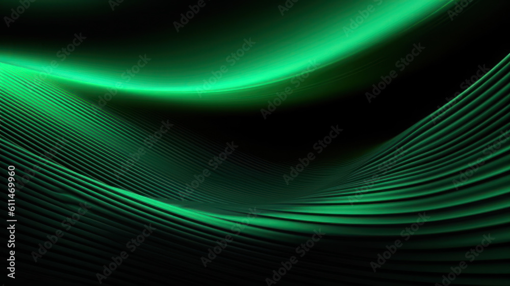 Modern Abstract Design with Green Blurred Lines