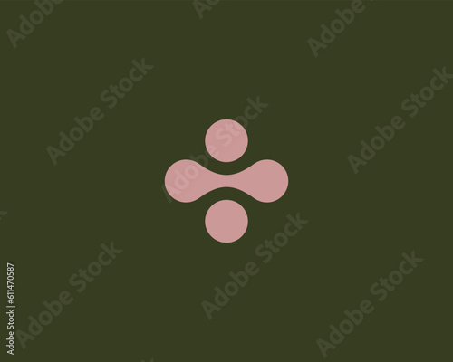 Abstract balance harmony logo. Abstract yogi icon from rounded shapes. Guru logotype. Vector illustration.