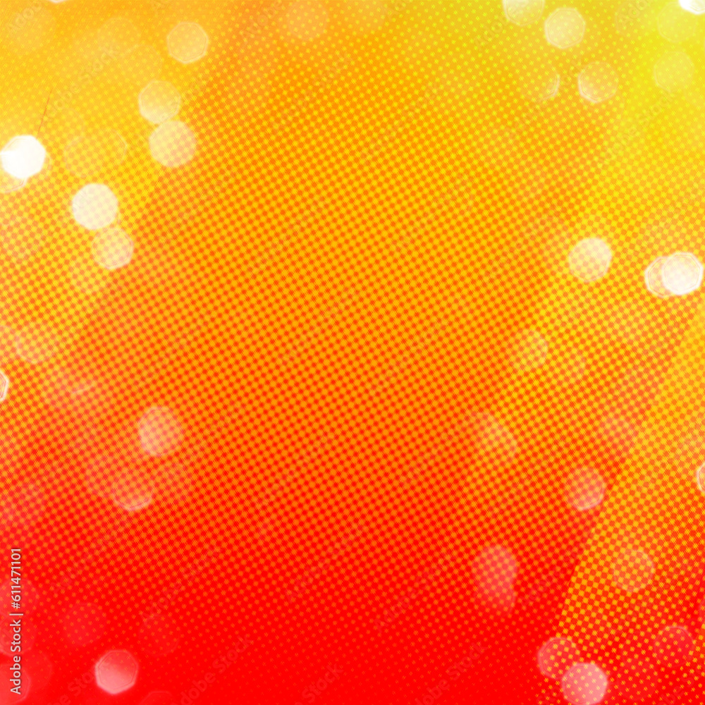 Red and yellow bokeh lights square background, Suitable for Advertisements, Posters, Sale, Banners, Anniversary, Party, Events, Ads and various design works