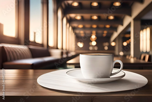 a marble-patterned table against a captivating blurred background and bokeh effects 