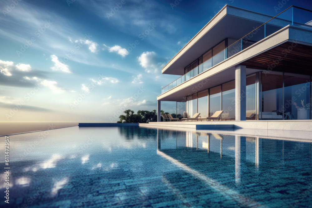 Modern House with Swimming Pool and Sea View Modern House with Swimming Pool and Sea View
