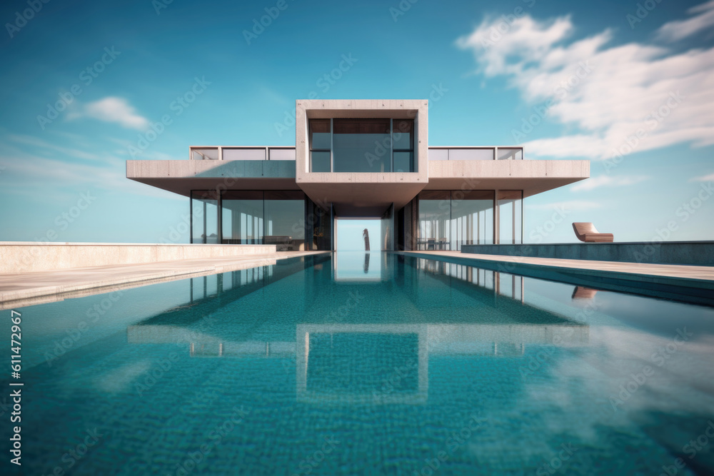 Modern House with Swimming Pool and Sea View Modern House with Swimming Pool and Sea View