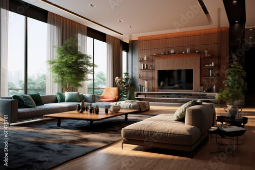 Luxury modern interior. Elegant and Luxurious Modern Living Room Design in 8K Resolution