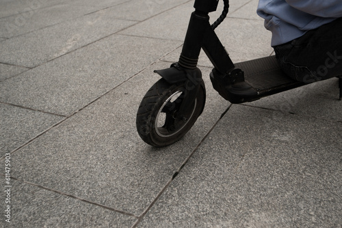 Electric scooter on the road