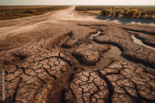 drought dry sea cracked earth generative ai