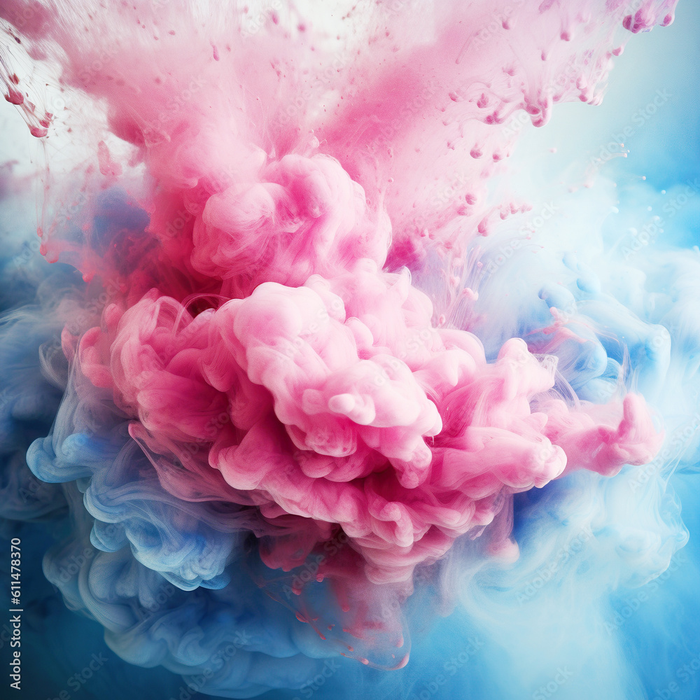 Obraz premium Rainbow of Acrylic Ink in Water. Color Explosion. Colorful explode. Generative AI