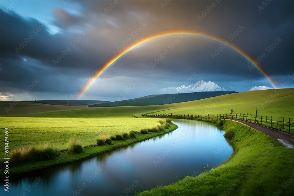sunrise over the mountains.green forest in the forest. sunrise over the mountains.green forest in the forest.