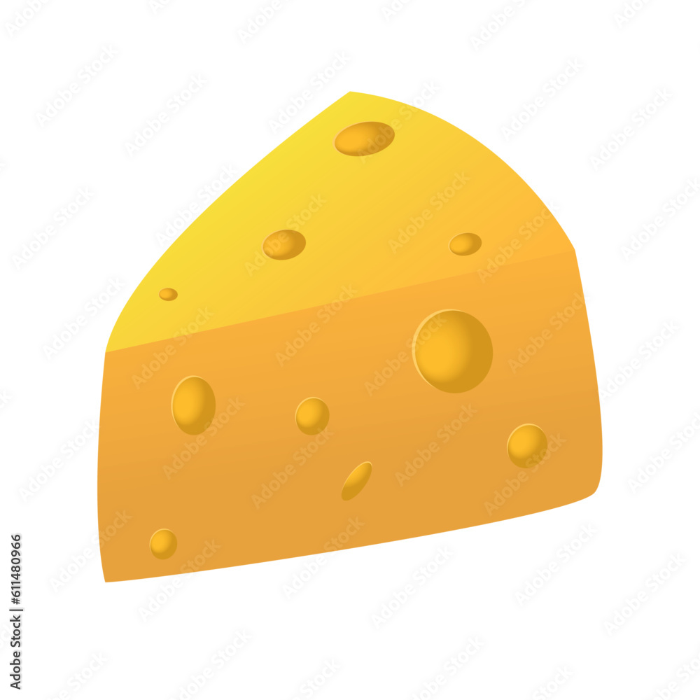 Icon of a piece of delicious and fragrant cheese Icon of a piece of delicious and fragrant cheese