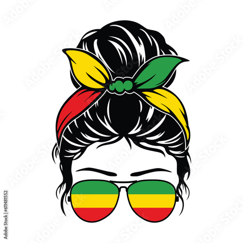 Juneteenth Messy Bun