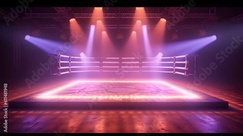 Professional boxing ring, sport concept