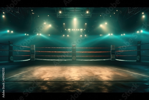 Professional boxing ring, sport concept © STORYTELLER AI