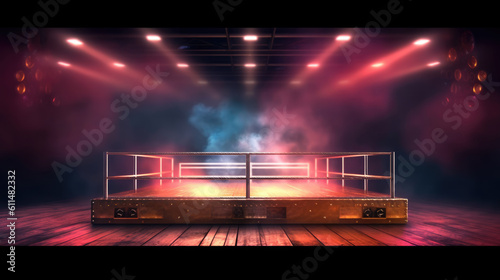 Professional boxing ring, sport concept © STORYTELLER AI