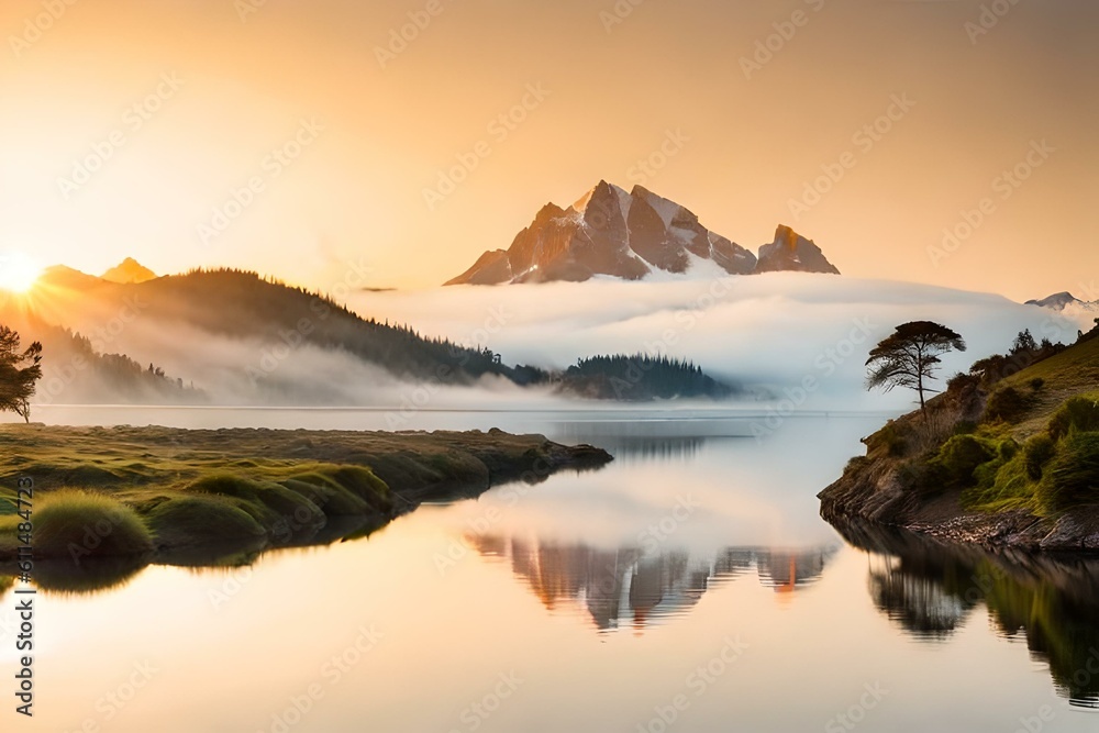 Obraz premium sunrise over the mountains