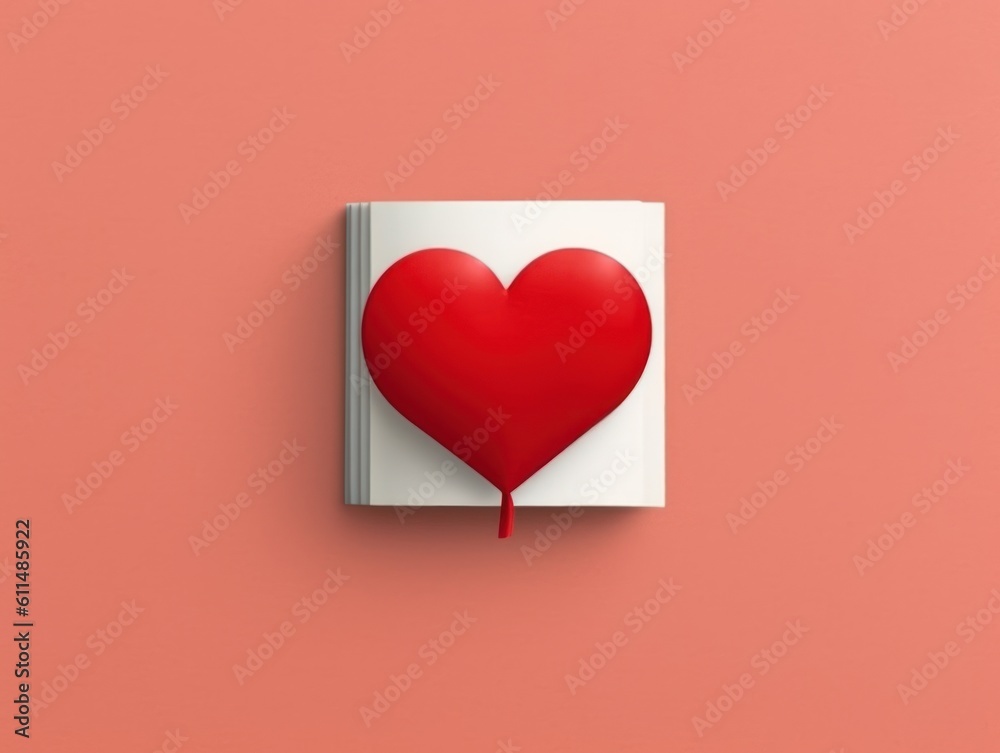 ultra simple heart for book cover very minimal. Generative AI ultra simple heart for book cover very minimal. Generative AI