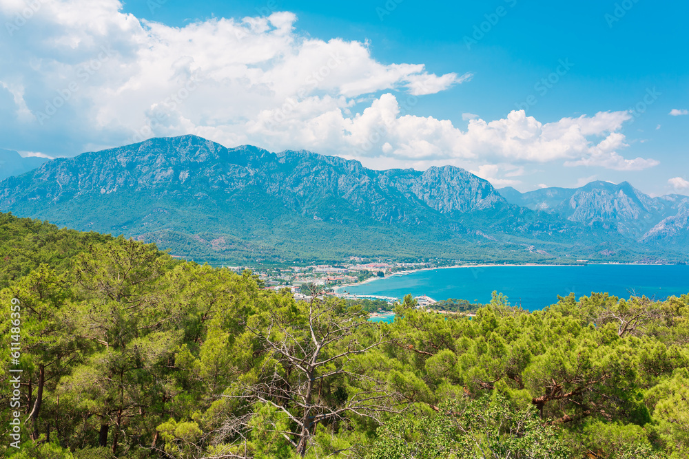 Fototapeta premium Beautiful view on coast near Kemer, Antalya, Turkey Kemer, Antalya, Mediterranean region, Turkey, Lycia.