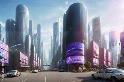 metaverse the city of the future with big billboards