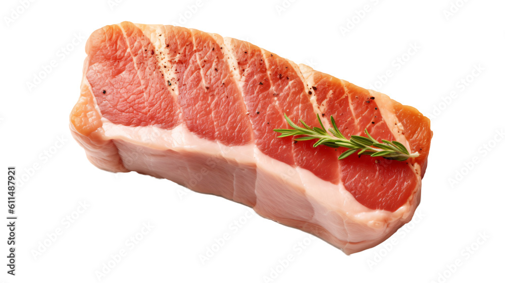 photo of a perfect fillet of pork with top view isolated against transparent background photo of a perfect fillet of pork with top view isolated against transparent background