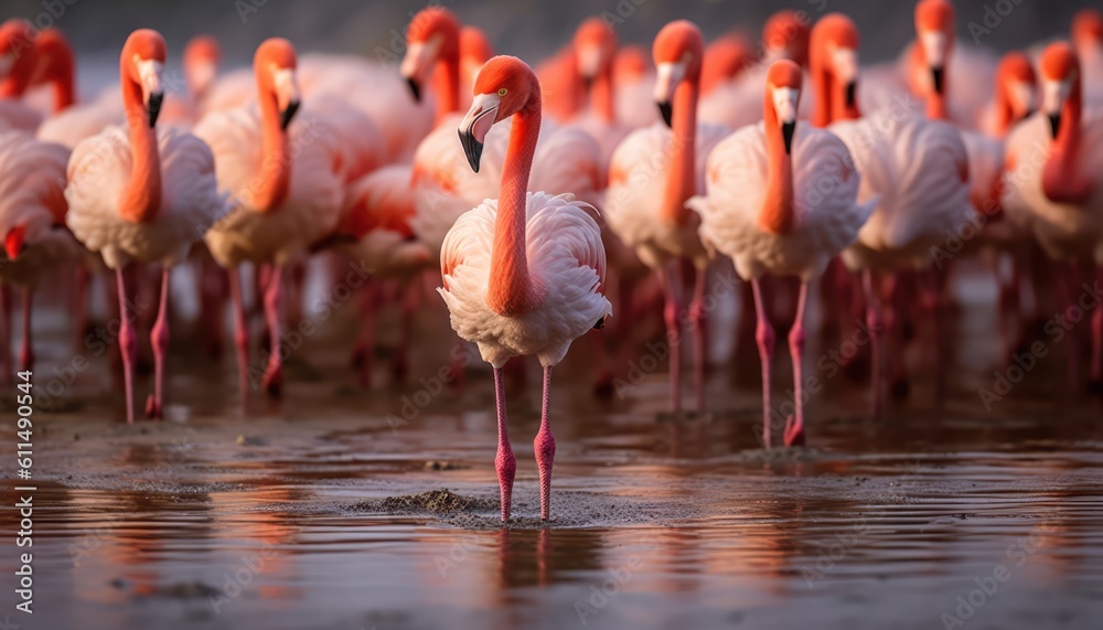 flamingos in the lake -Created using generative AI tools flamingos in the lake -Created using generative AI tools