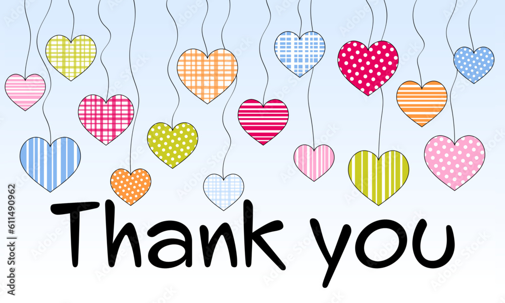 Thank you Schriftzug in englischer Sprache Danke. Danksagungskarte