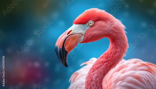 close up of a flamingo-Created using generative AI tools