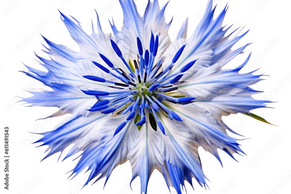 Obraz premium Cornflower Flower Tropical Garden Nature on White background, HD