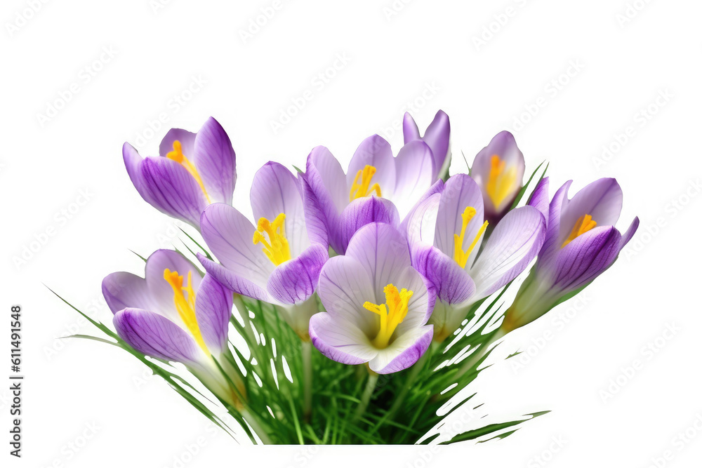 Crocus Flower Tropical Garden Nature on White background, HD