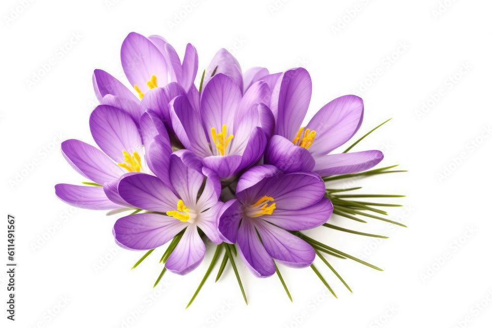 Obraz premium Crocus Flower Tropical Garden Nature on White background, HD