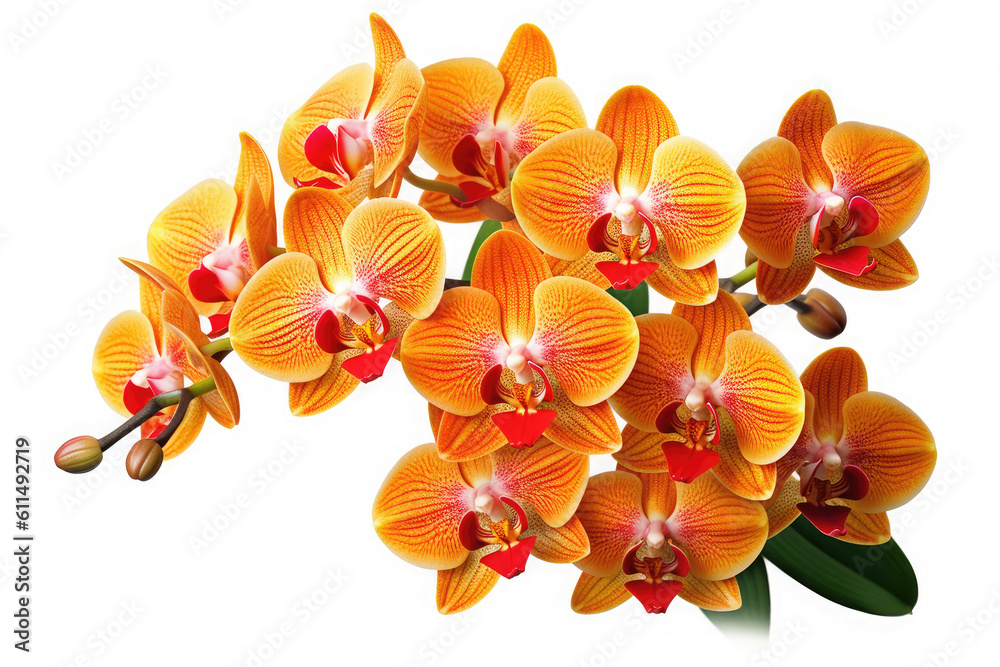 Fototapeta premium Orchid Flower Tropical Garden Nature on White background, HD