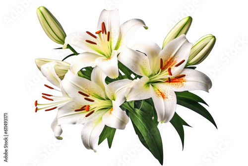 Lily Flower Tropical Garden Nature on White background  HD