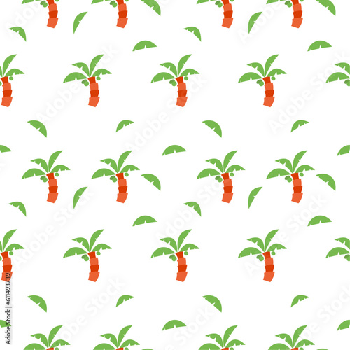 Coconut trees texture, cartoon style coconut trees seamless pattern photo