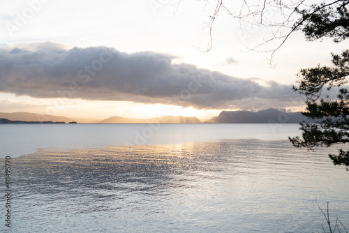 sunset on the water