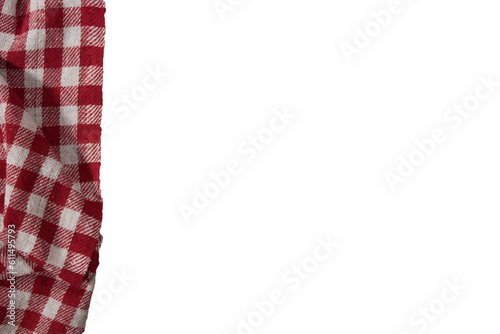 Part of checkered napkin, untucked with transparencies, PNG format