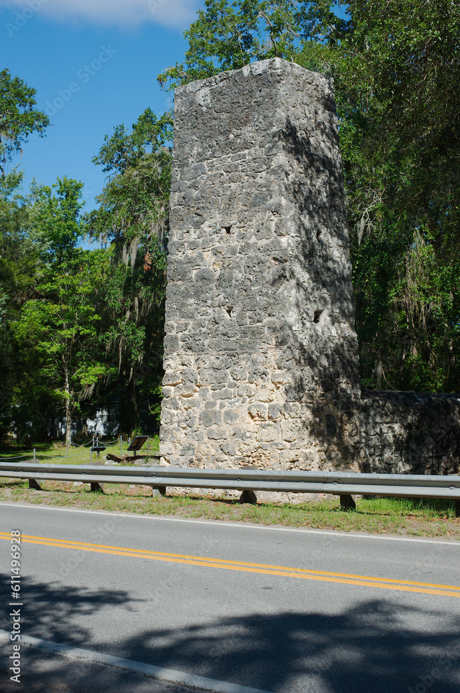 YULEE SUGAR MILL RUINS HISTORIC STATE PARK . Homosassa FL . Old sugar