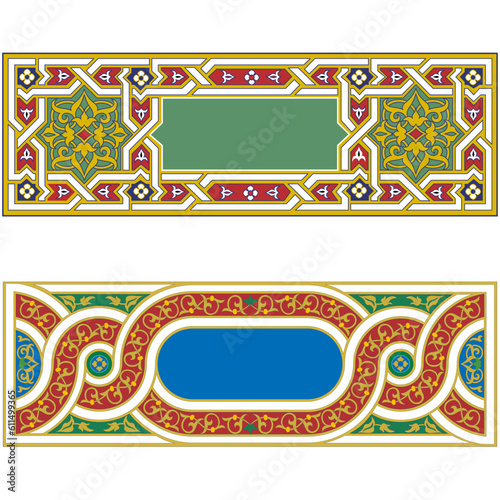 colorful beautiful modern classic frame ornament