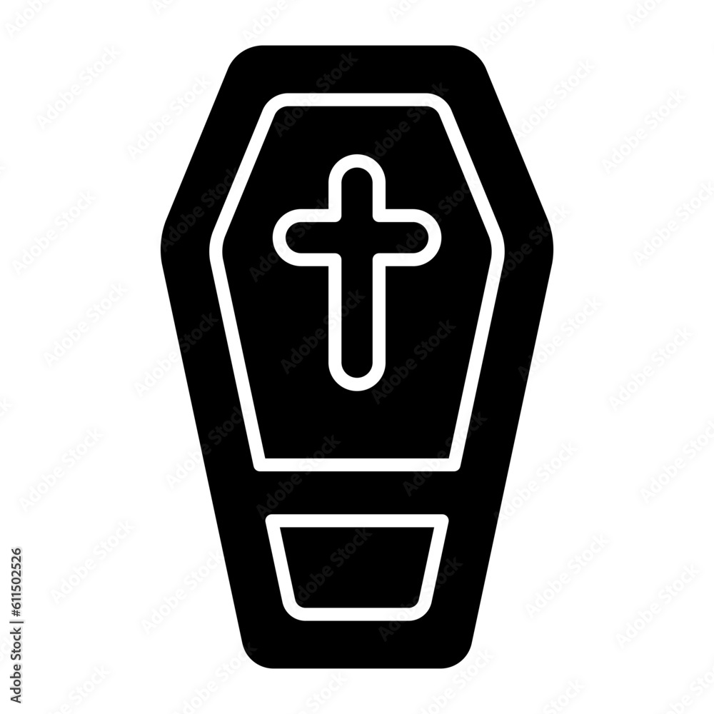 Obraz premium Coffin Glyph Icon
