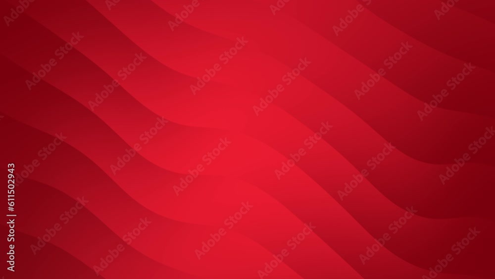 Animated background with linear waves with shades of red color, from the lightest to the darkest color.abstract red modern minimal geometric animated background.elegant waves motion.red concept