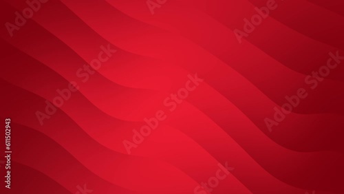 Animated background with linear waves with shades of red color, from the lightest to the darkest color.abstract red modern minimal geometric animated background.elegant waves motion.red concept