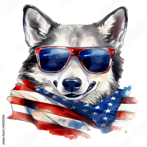 4th of July Dog Hi  I get the ideas from nature. For the graphics an AI helps me. The processing of the images is done by me with a graphics program. © Maik