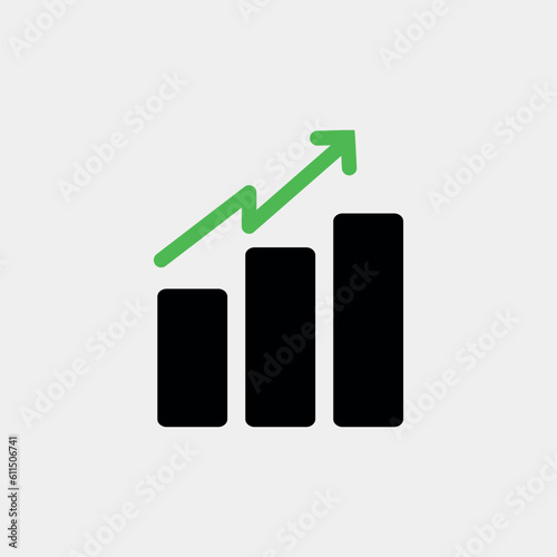 chart with rising arrow indicating advancement or earnings
