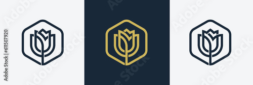 Rose Flower Floral Logo Concept sign icon symbol Element Design. Cosmetics, Jewelry, Jewellery, Health Care, Beauty salon, Boutique, Spa, Tulip Logotype. Vector illustration template