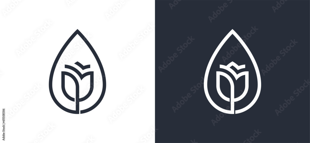 Rose Water Drop Flower Floral Logo Concept sign icon symbol Element Design. Cosmetics, Jewellery, Jewelry, Beauty salon, Boutique, Spa, Tulip Logotype. Vector illustration template Rose Water Drop Flower Floral Logo Concept sign icon symbol Element Design. Cosmetics, Jewellery, Jewelry, Beauty salon, Boutique, Spa, Tulip Logotype. Vector illustration template