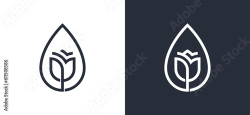Rose Water Drop Flower Floral Logo Concept sign icon symbol Element Design. Cosmetics, Jewellery, Jewelry, Beauty salon, Boutique, Spa, Tulip Logotype. Vector illustration template