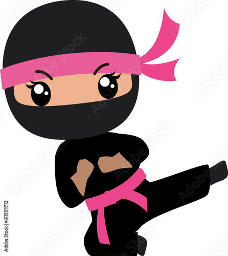 Ninja Girl Pink kick