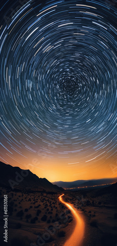 Celestial Circles  Hypnotic Pattern of Long-Exposure Star Trails