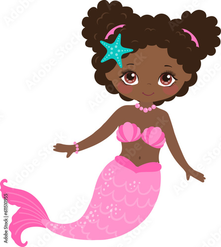  African American, Mermaid, Little Girl, Under the sea