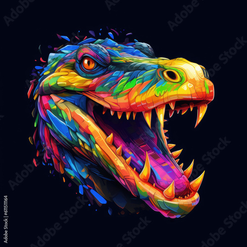 Colorful Logo- Crocodile