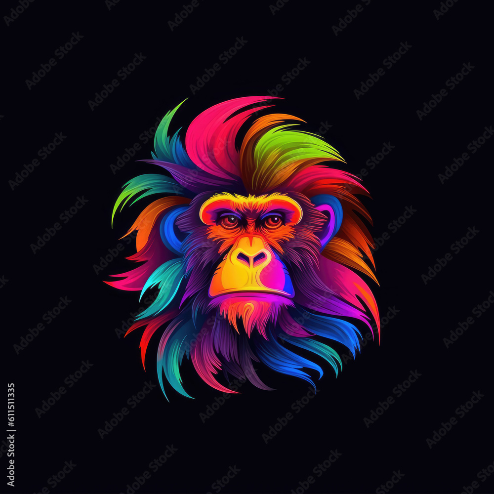 Colorful Logo- Monkey